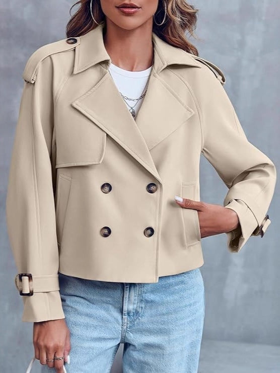 Women's Cropped Trench Coat | Double-Breasted