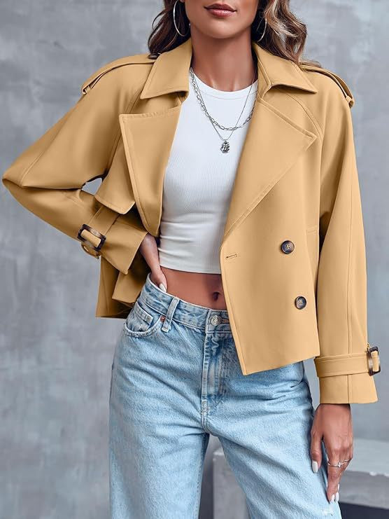 Women's Cropped Trench Coat | Double-Breasted