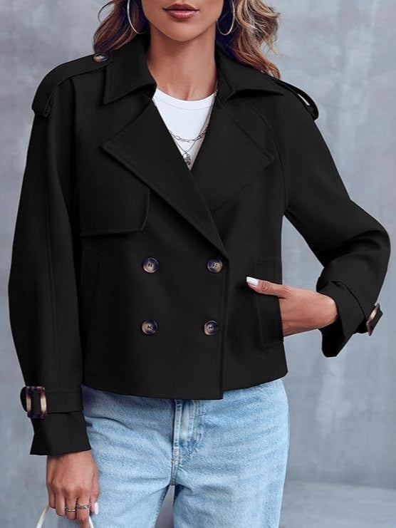 Women's Cropped Trench Coat | Double-Breasted