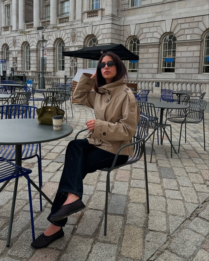 Women's Cropped Trench Coat Double-Breasted | Belted