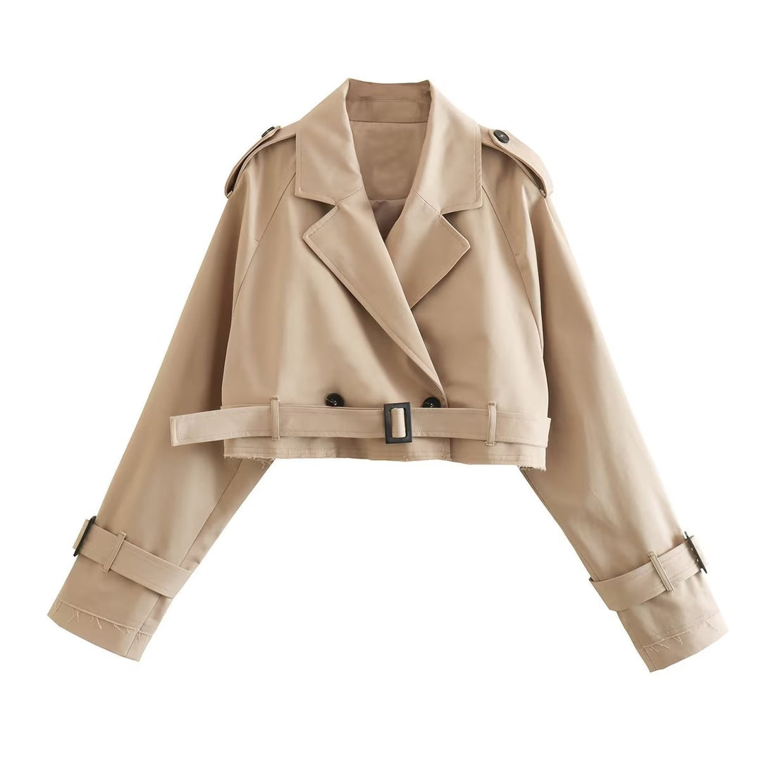 Women's Cropped Trench Coat Short Belted | Classic