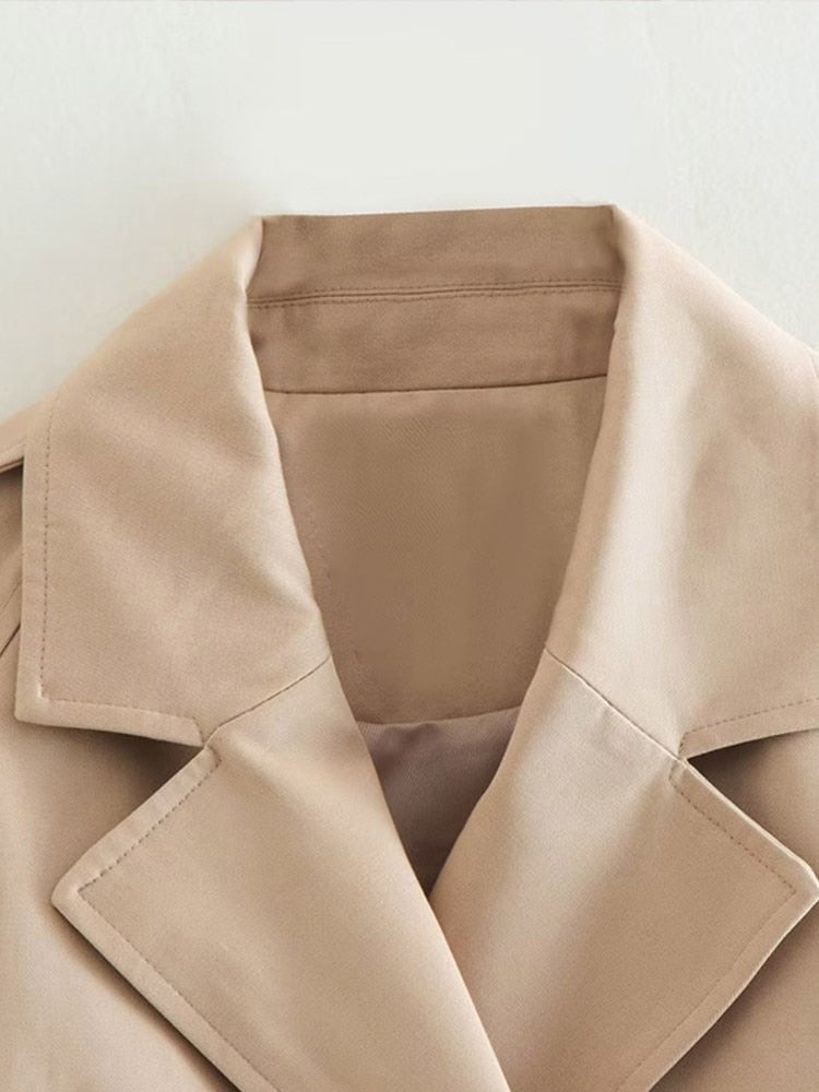 Women's Cropped Trench Coat Short Belted | Classic
