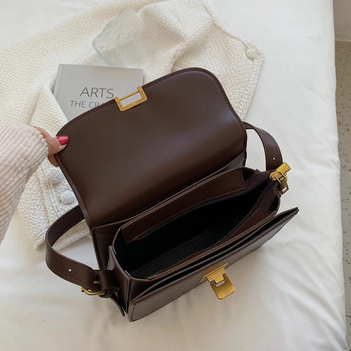 Women's Crossbody Bag with Flap & Turn-Lock Clasp | Small