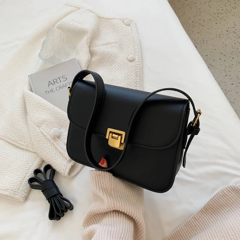 Women's Crossbody Bag with Flap & Turn-Lock Clasp | Small
