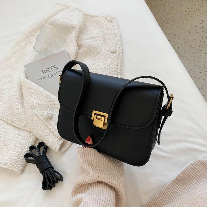 Women's Crossbody Bag with Flap & Turn-Lock Clasp | Small
