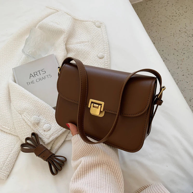 Women's Crossbody Bag with Flap & Turn-Lock Clasp | Small