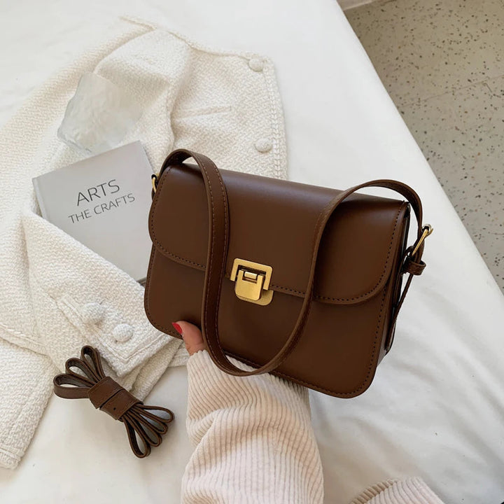 Women's Crossbody Bag with Flap & Turn-Lock Clasp | Small
