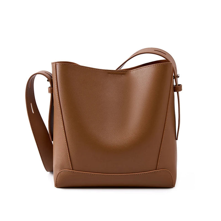 Women's Crossbody Bucket Bag with Wide Strap | Structured Base