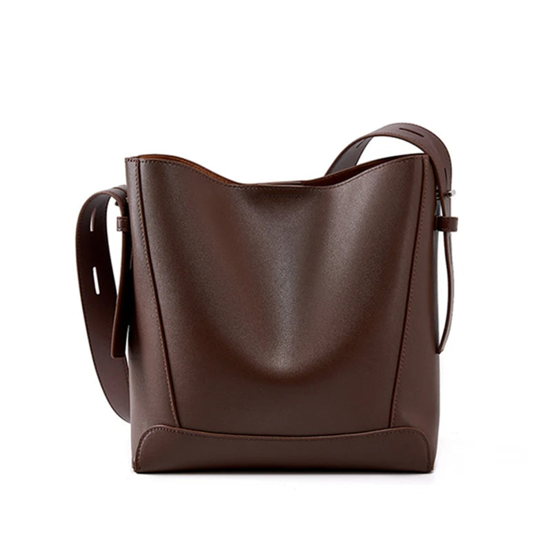 Women's Crossbody Bucket Bag with Wide Strap | Structured Base