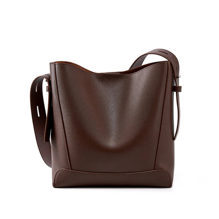 Women's Crossbody Bucket Bag with Wide Strap | Structured Base