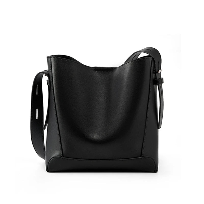 Women's Crossbody Bucket Bag with Wide Strap | Structured Base