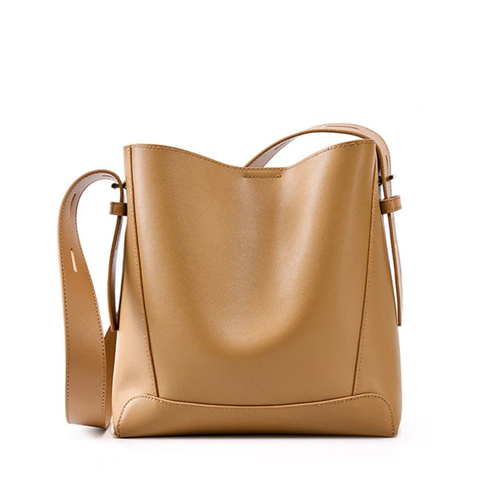 Women's Crossbody Bucket Bag with Wide Strap | Structured Base