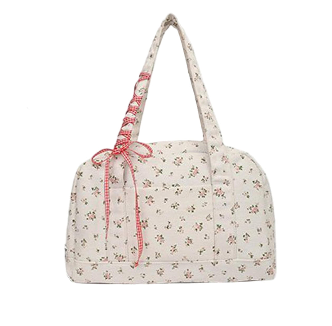 Women’s Duffle Bag With Floral Print | Travel Shoulder Bag