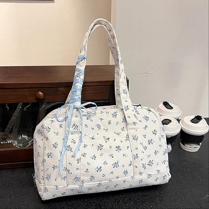 Women’s Duffle Bag With Floral Print | Travel Shoulder Bag