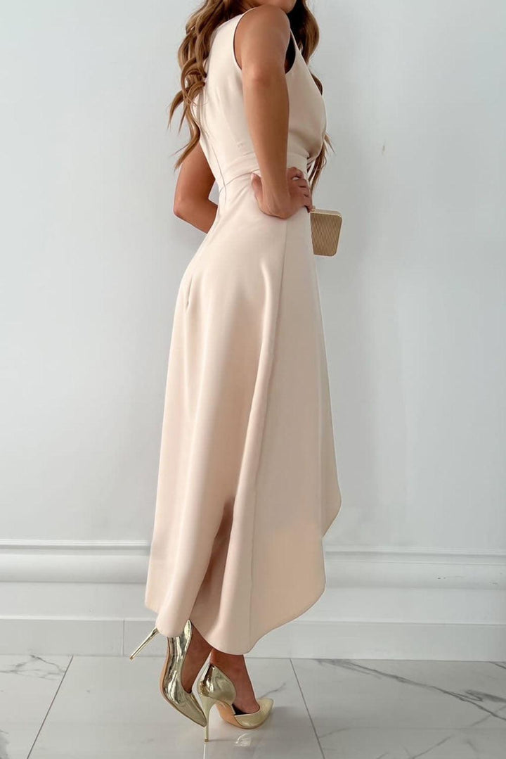Women's Evening Dress V-Neck Wrap Split | Midi