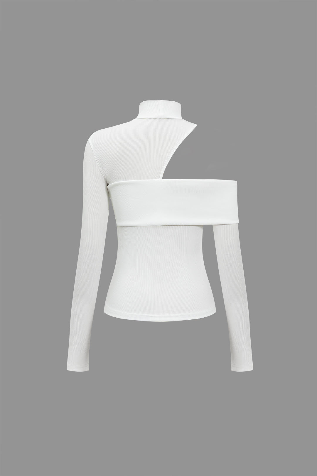 Women's Fitted Long Sleeve Top with Cut Out Detail | Turtleneck