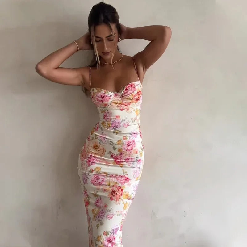Women's Floral Dress Wedding Guest | Maxi