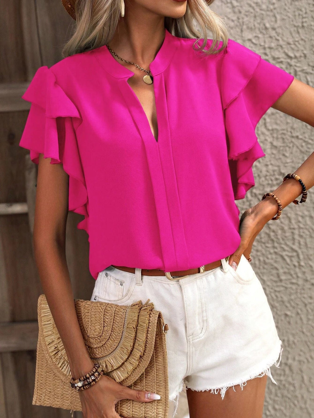 Women's Flutter Sleeve Blouse | Casual