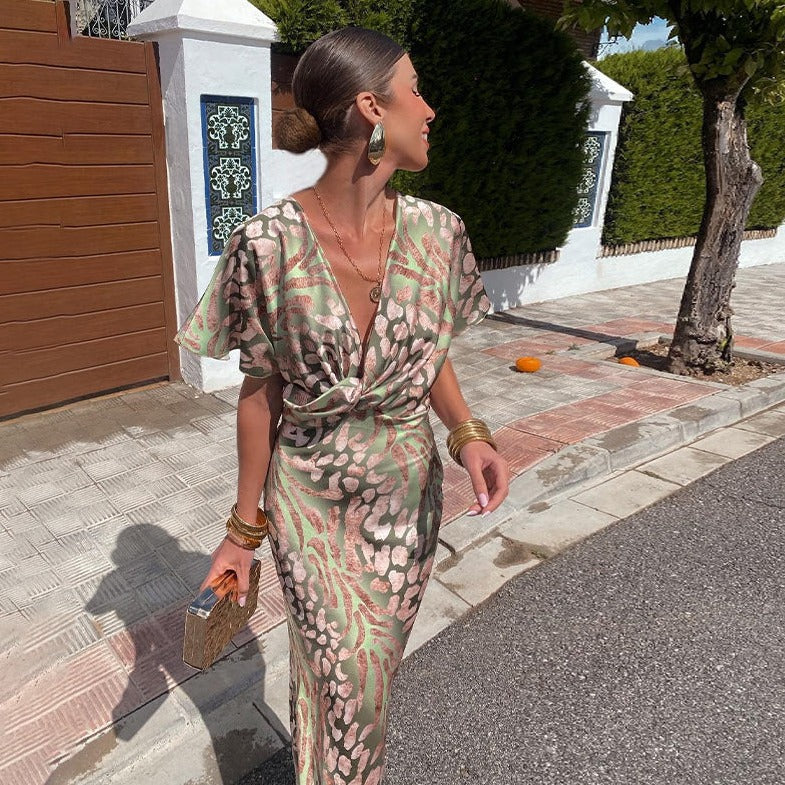 Women's Formal Dress Midi V-Neck Wrap | Party