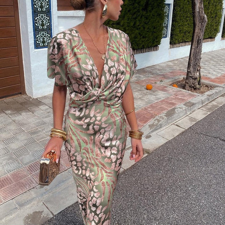 Women's Formal Dress Midi V-Neck Wrap | Party