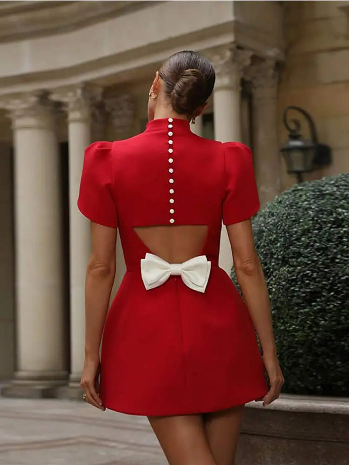 Women's Graduation Dress Mini Open Back Bow | Party