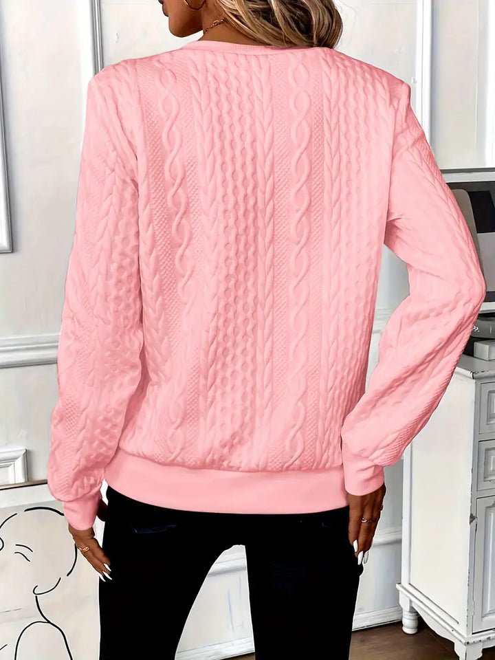 Women's Half-Zip Jumper with Ring Pull | Ribbed Hem