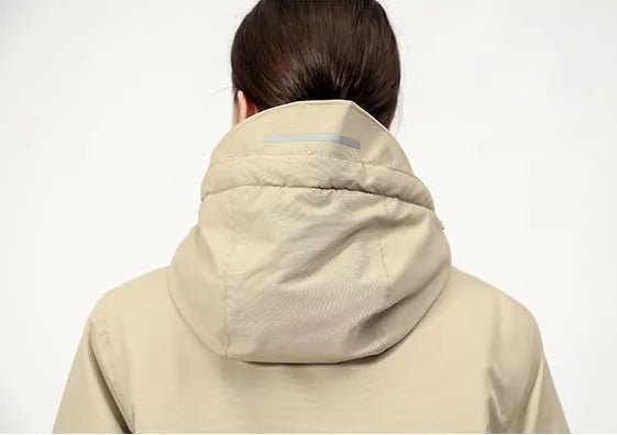Women's Heated Jacket Hooded USB Zip Up | Pockets