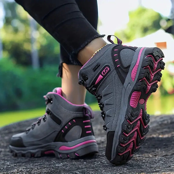 Women's Hiking Boots with High-Top Ankle Cut & Grip Sole | Lace-Up