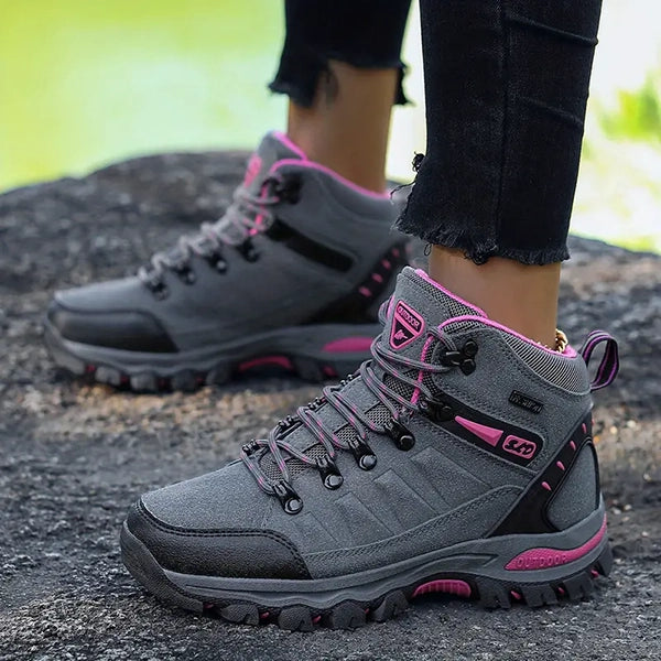 Women's Hiking Boots with High-Top Ankle Cut & Grip Sole | Lace-Up