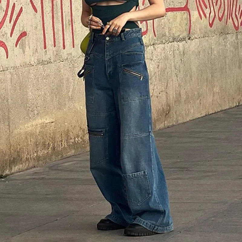 Women's Jeans High Waisted Cargo Wide Leg | Baggy