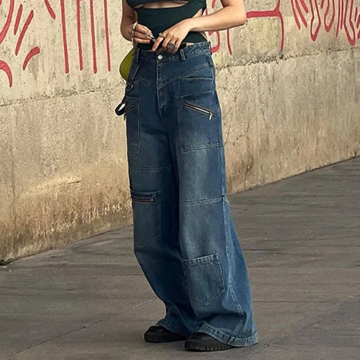 Women's Jeans High Waisted Cargo Wide Leg | Baggy
