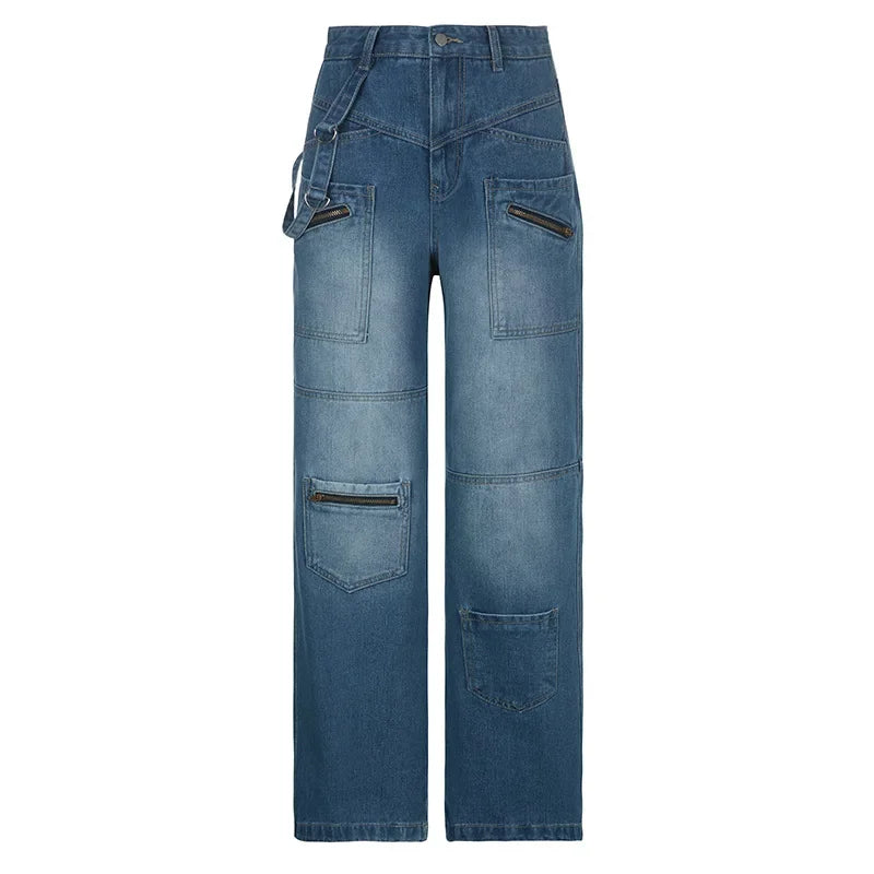 Women's Jeans High Waisted Cargo Wide Leg | Baggy