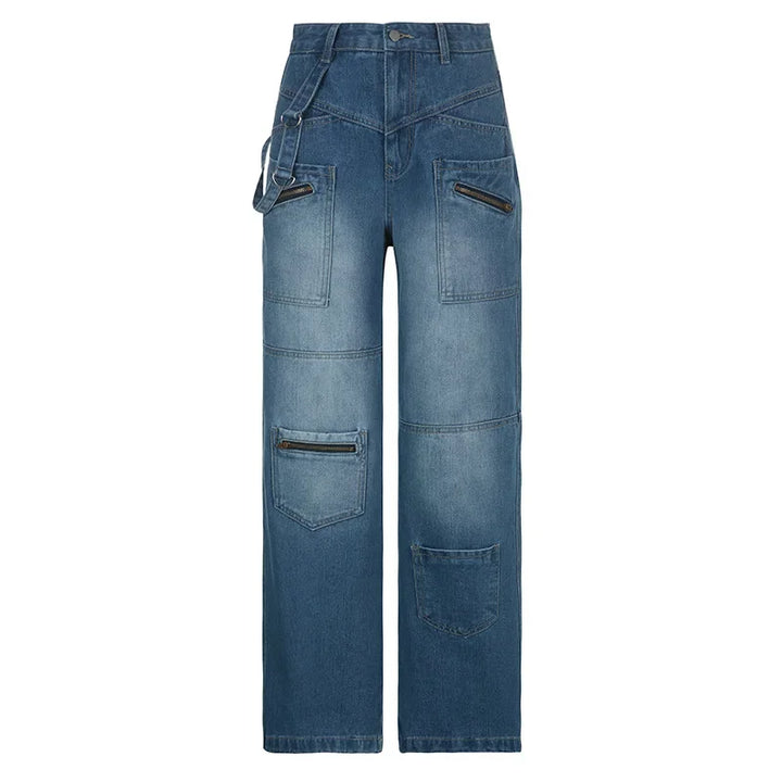 Women's Jeans High Waisted Cargo Wide Leg | Baggy