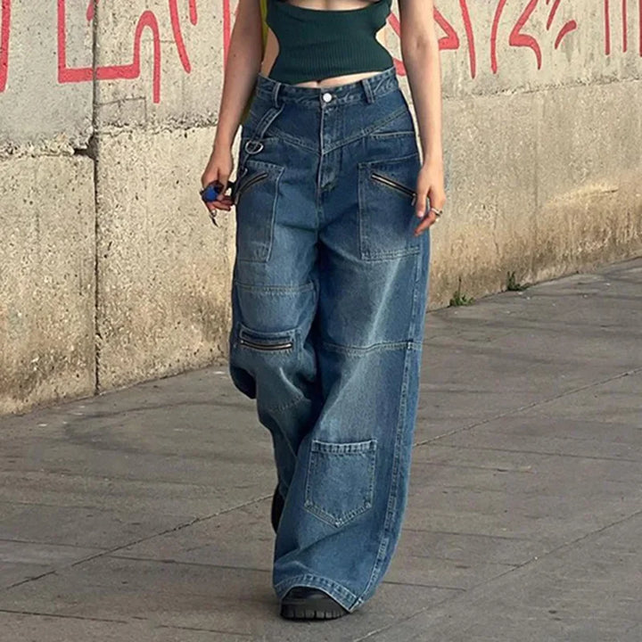 Women's Jeans High Waisted Cargo Wide Leg | Baggy