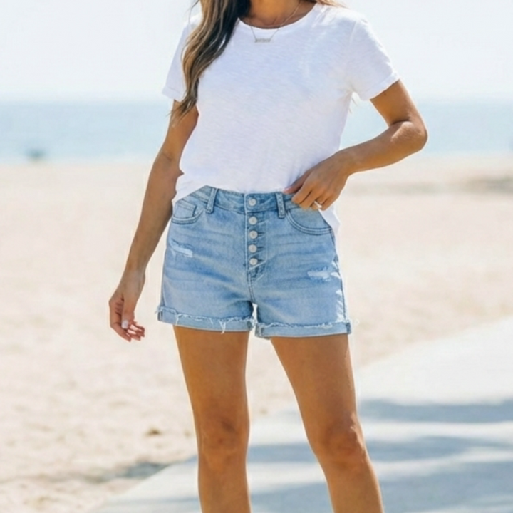 Women's Jorts Button Fly | Casual Summer