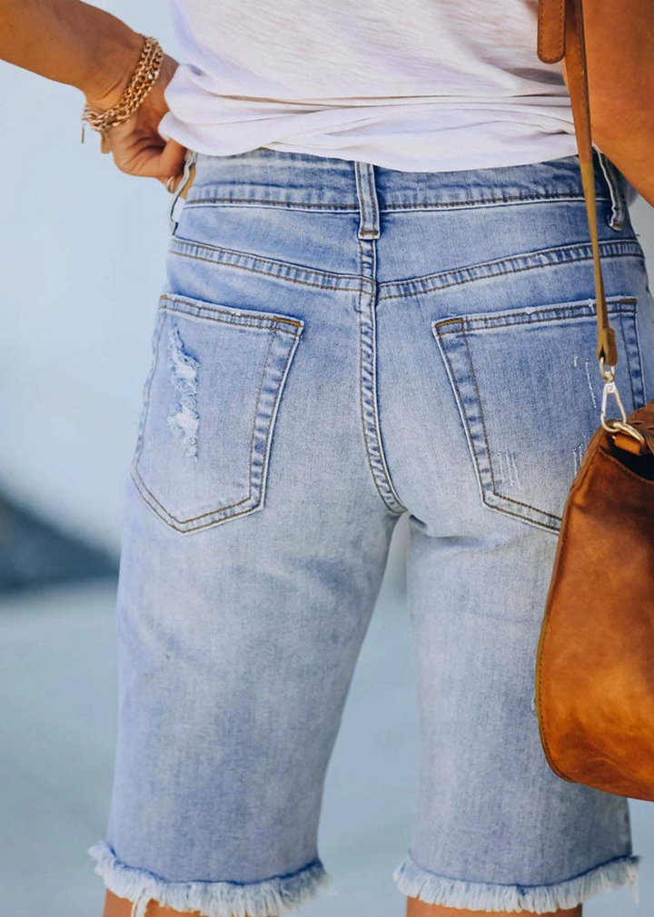 Women’s Jorts Distressed Floral | Casual Summer