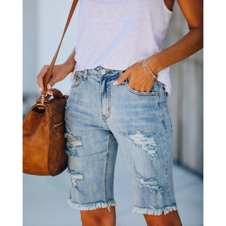 Women's Jorts Ripped Detail | Frayed Hem