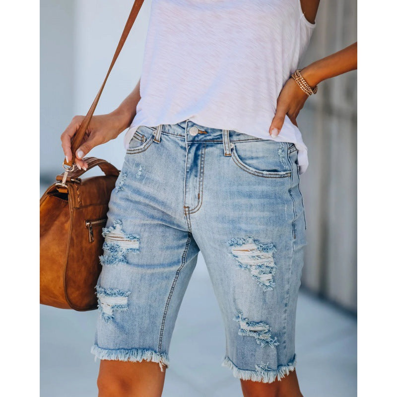 Women's Jorts Ripped Detail | Frayed Hem