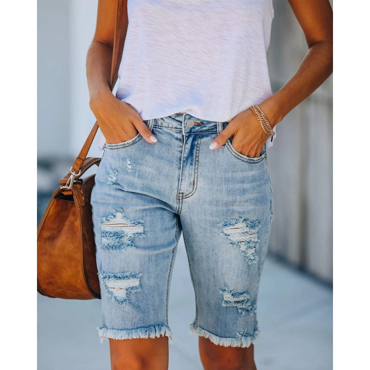 Women's Jorts Ripped Detail | Frayed Hem