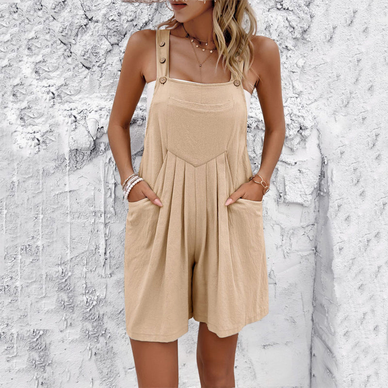 Women’s Jumpsuit Button Strap With Pockets | Casual