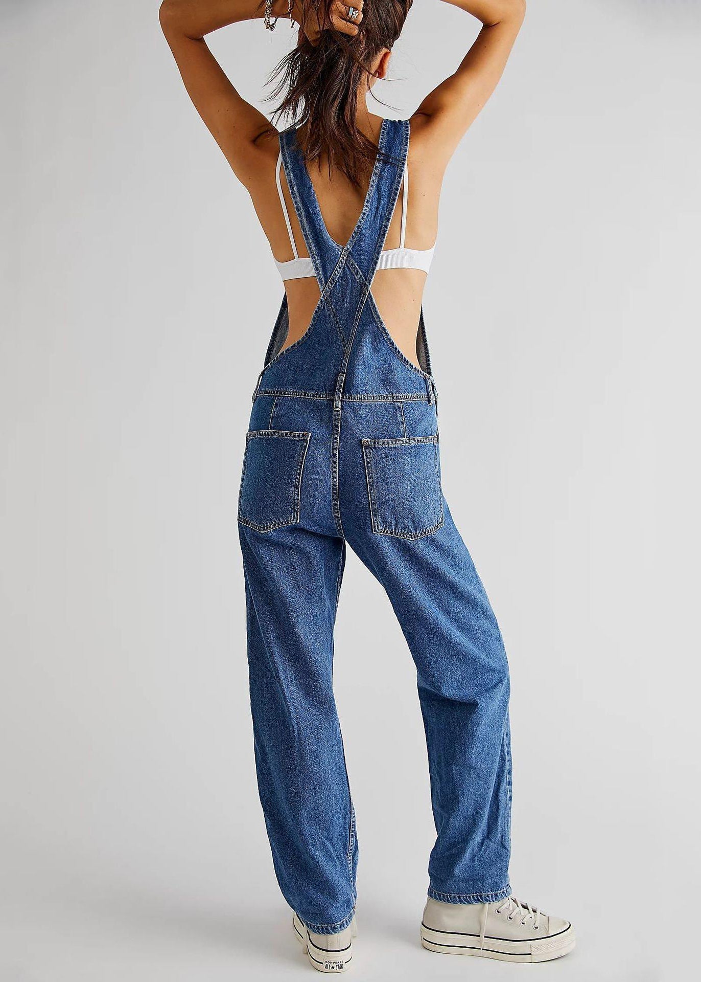Women’s Jumpsuit Denim Pockets | Sleeveless