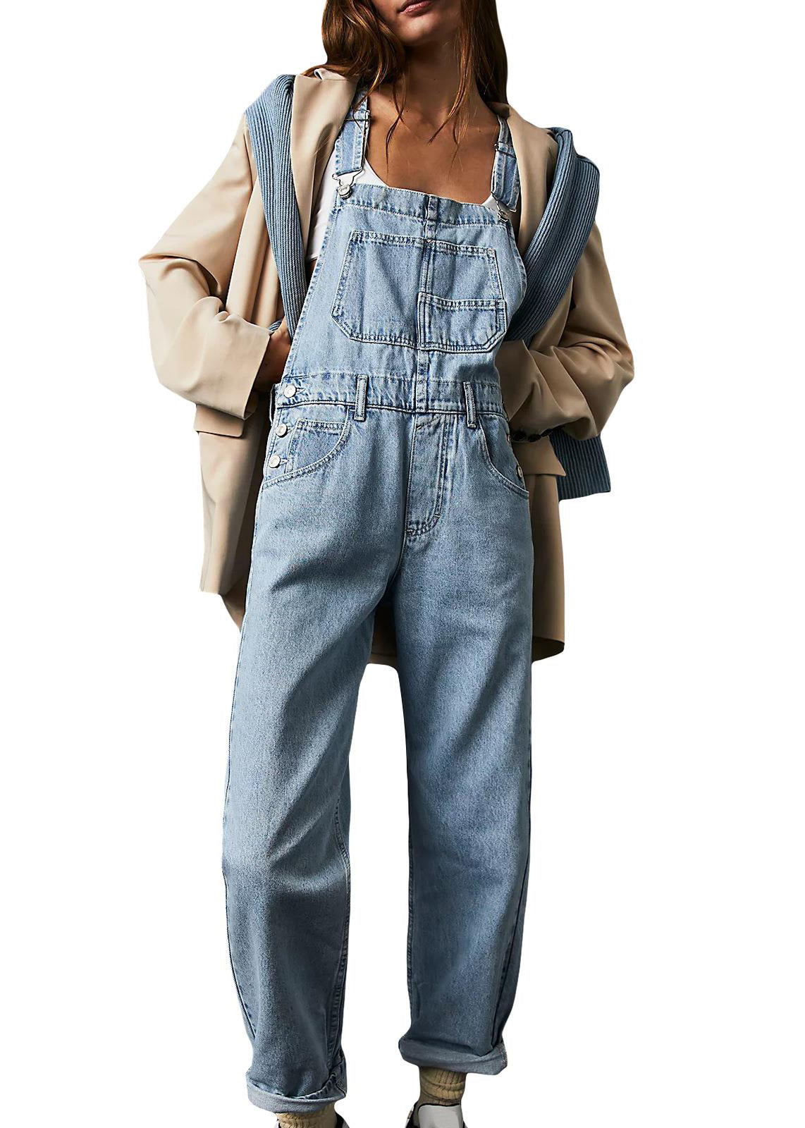 Women’s Jumpsuit Denim Pockets | Sleeveless