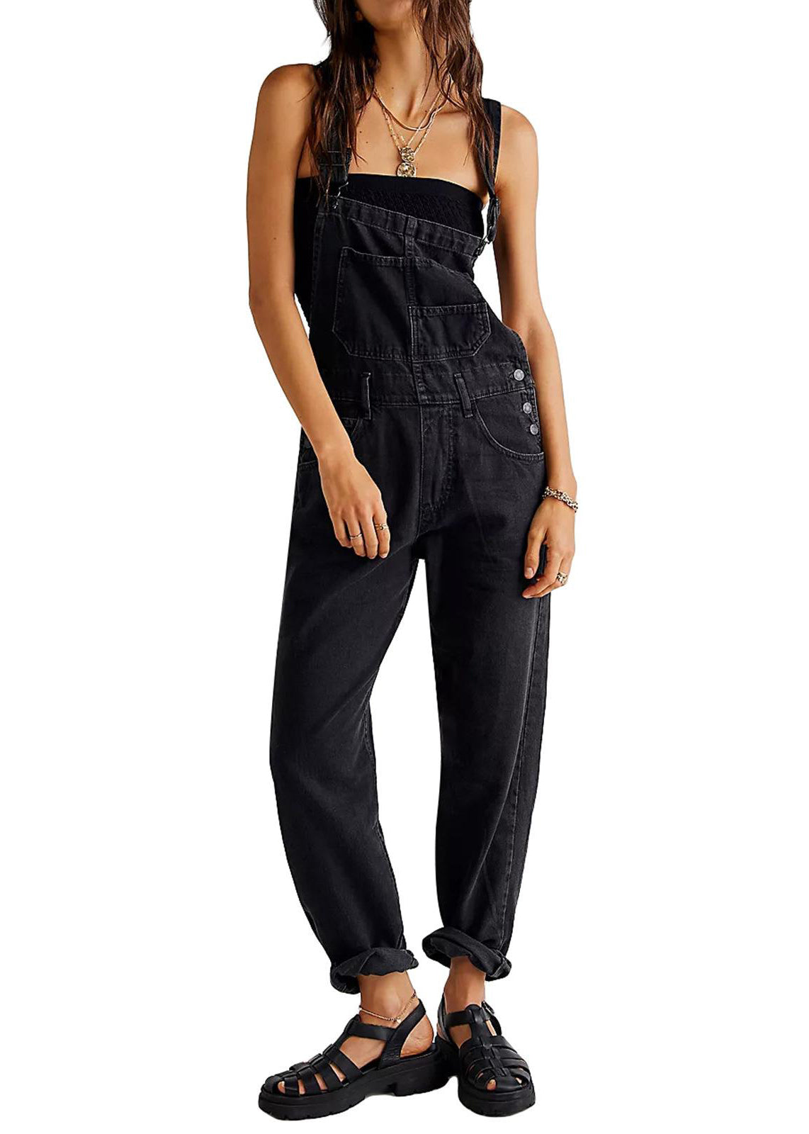 Women’s Jumpsuit Denim Pockets | Sleeveless