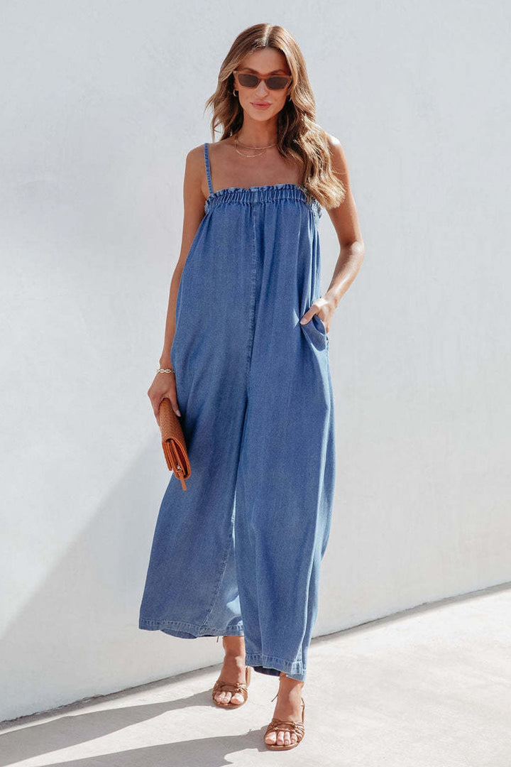 Women’s Jumpsuit Wide Leg Smocked Strappy | Casual