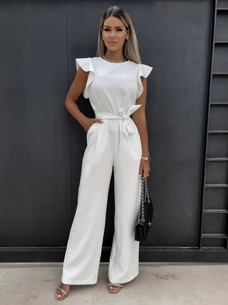 Women's Jumpsuits Flutter Sleeve Wide Leg | Formal Wear