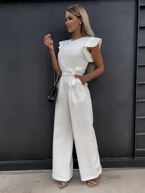 Women's Jumpsuits Flutter Sleeve Wide Leg | Formal Wear