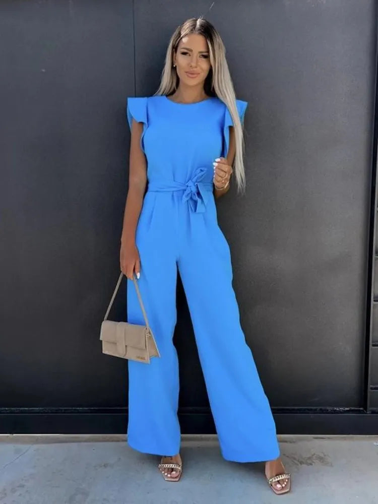 Women's Jumpsuits Flutter Sleeve Wide Leg | Formal Wear
