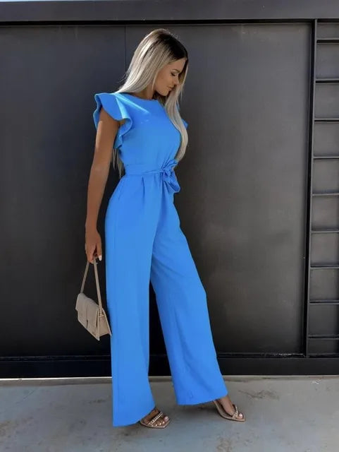 Women's Jumpsuits Flutter Sleeve Wide Leg | Formal Wear