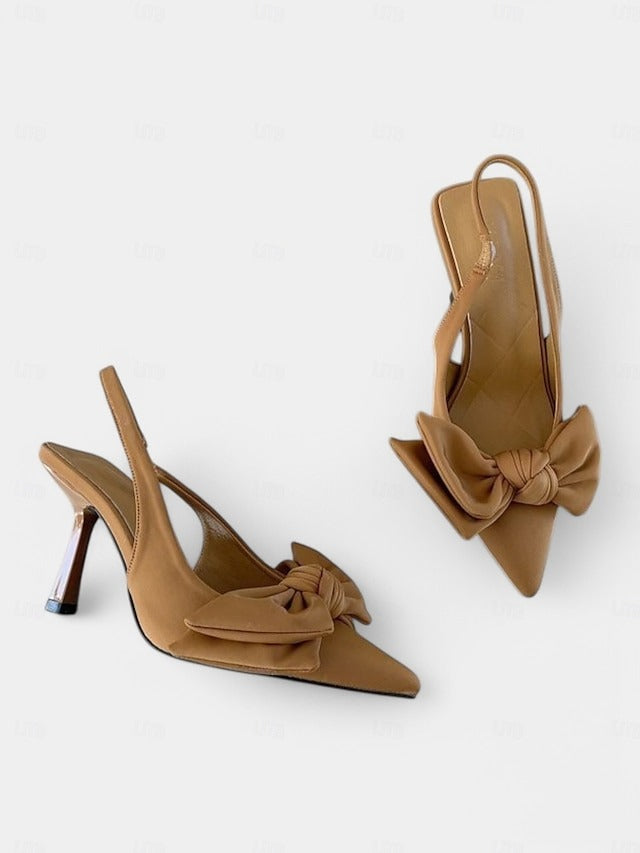Women’s Kitten Heels Slingback | Bow Pointed Pumps