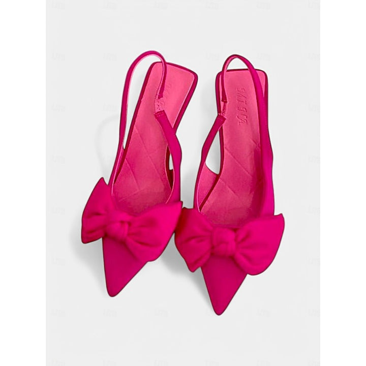 Women’s Kitten Heels Slingback | Bow Pointed Pumps